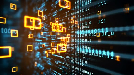 Digital space with binary numbers