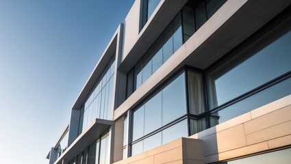 Wall Mural - intimate perspective of the modern building's front.