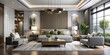 © Yellow Blossom - Modern Bedroom Interior Design with Grey Sofa, Wooden Floor and Large Window, bedroom, interior, design, modern