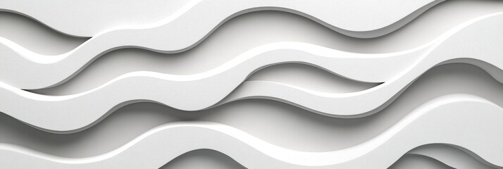 Wall Mural - abstract seamless looping wavy white background, modern 3d rendering of smooth flowing shapes.