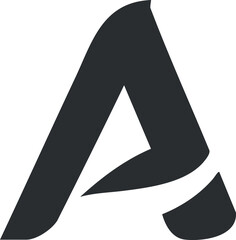 Wall Mural - Bold black letter A symbol with modern and abstract design on white background