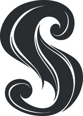 Wall Mural - Black and white abstract decorative swirl design with elegant curved shapes and smooth lines