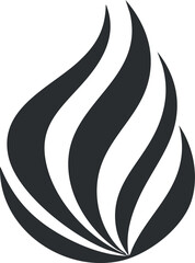 Wall Mural - Abstract black and white flame icon symbol representing fire energy and heat design