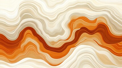 Wall Mural - gentle flow, abstract background with delicate wavy pattern in copper tones, liquid art texture
