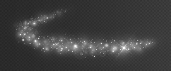 Wall Mural - magical wavy flow of particles. sparkling motion dust . luxury shining trail of particles.