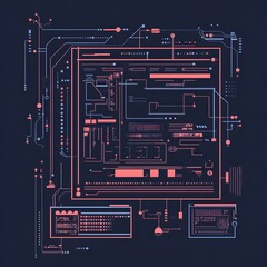 professional illustration of web technologies and programming languages process flat design concept