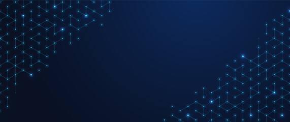Aufkleber - Modern health care or medical background design. Health care innovation concept. Horizontal header web banner. Abstract geometric background with hexagon shapes for medicine, science, chemistry.