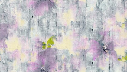 Leinwandbilder - muted purple floral texture with abstract watercolor brushstrokes on canvas background for textile, branding, and digital design