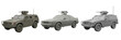 © Loki Stock - Military combat car armored weapon tactical light reconnaissance patrol vehicle gun turret defense security convoy isolated on transparent background, png file