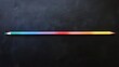 © cllareta - Single long rainbow colored pencil on dark background.