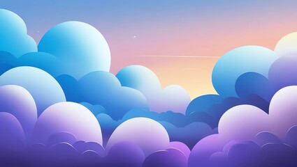 Wall Mural - dreamy cloudscape: a serene sunset above fluffy clouds