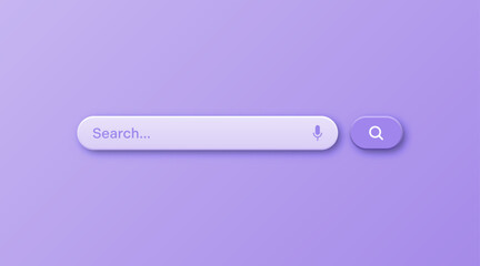 Wall Mural - colorful 3d search bar template. internet browser engine with search box, address bar and text field