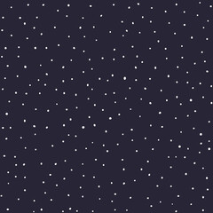 Wall Mural - Seamless pattern polka dot chaotic. Vector dark blue background