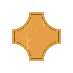 Wall Mural - brutalist abstract shape icon. bold geometric element with a flat form. grunge texture, simple desig