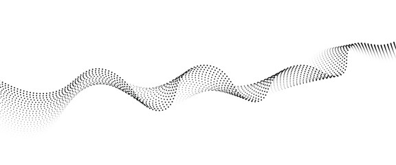 Poster - Flowing Dot Wave halftone gradient pattern on transparent background	