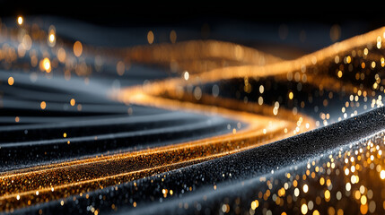 Wall Mural - digital wave: abstract visualization of data flow, depicted through vibrant light trails, showcasing