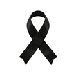 © Biddut - Black Awareness Ribbon Isolated on white Background