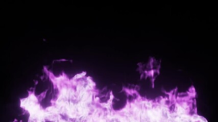 3d rendering of purple fire effect animation on dark background
