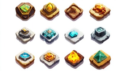 Digital Icons for Inventory Items in Game Development Style