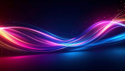 Aufkleber - Abstract colorful glowing light wave.