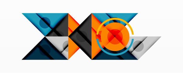 Poster - Abstract geometric design featuring overlapping shapes, vibrant colors, dynamic composition. Modern visual element, clean lines, bold aesthetic.