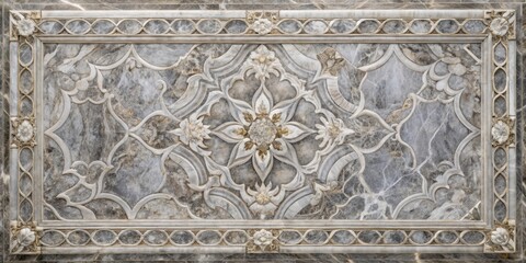 Wall Mural - Intricate patterns of grey marble with a beautiful structure, design, elegant,  design, elegant, architecture