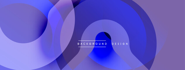 Leinwandbilder - Abstract fluid shapes overlap, creating vibrant blue purple gradients. Modern design element for backgrounds, banners, presentations.