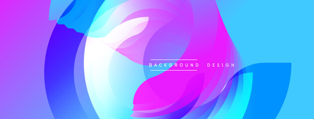 Aufkleber - Abstract fluid shapes, vibrant colors blend. Modern design, dynamic composition, gradient effect. Perfect backdrop for projects.