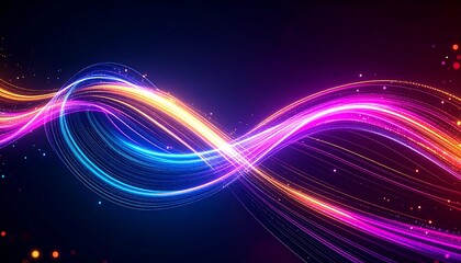 Aufkleber - Colorful Light Trails on Black Background.