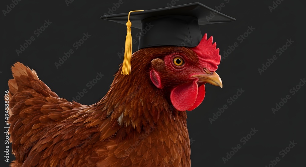 Chicken Graduation A Humorous Take on Education and Achievement Stock ...