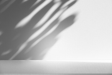 Aufkleber - Wall interior background, studio and backdrops show products.with shadow from window color white and grey. background for text insertion and presentation product	
