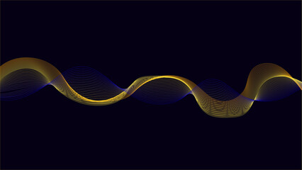Wall Mural - a glowing golden wave flows smoothly against a dark background.simple flowing golden pattern.