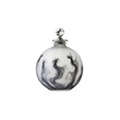 © ThaiAi - Elegant Spherical Glass Perfume Bottle with Ethereal Black Ink Design