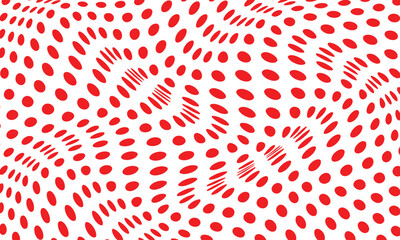 Poster - abstract red polka dot wave pattern design.