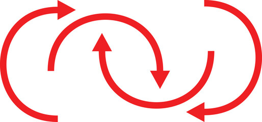 Poster - abstract red curve direction arrow design.