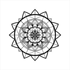 Wall Mural - abstract geometric flower circle ornament pattern vector illustration