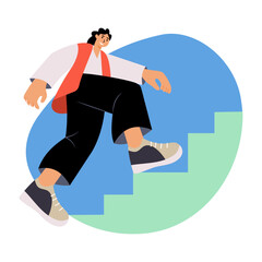 Wall Mural - flat style illustration showing business progress