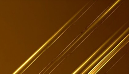Poster - Golden abstract light lines on brown background.