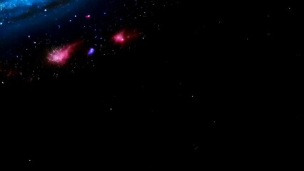 Wall Mural - Vibrant Spiral Galaxy Formation with Swirling Nebulae Clouds and Brilliant Cosmic Dust, Celestial Body on Black Background