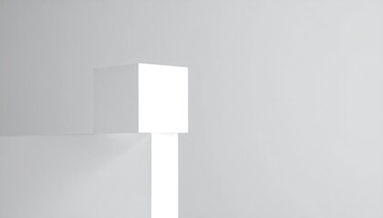 Poster - Minimalist white cube composition.