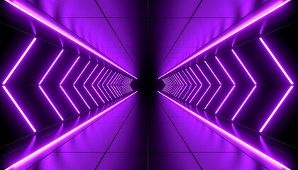 Aufkleber - Neon tunnel with purple light design.