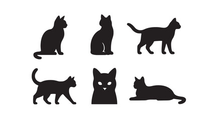 Naklejka na meble Assorted Cat Silhouette Bundle