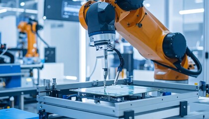 Aufkleber - Robotic Arm Assembling Circuit Board.