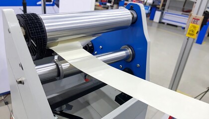 Aufkleber - Roll of tape unwinding from machine.