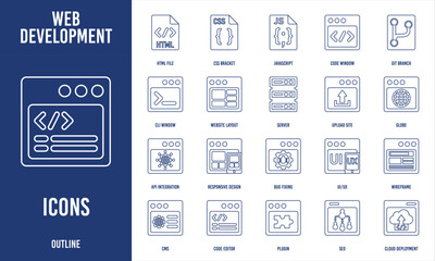 Web development flat icon, perfect for coding, programming, and tech projects.