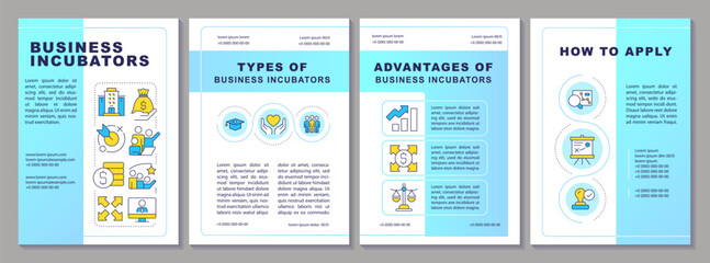 Wall Mural - business incubators benefits brochure layout. funding money. research, statistics. leaflet advertisi