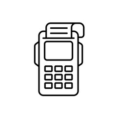 POS terminal line icon vector, with editable stroke, ideal for retail apps, sales dashboards, and transaction processing systems