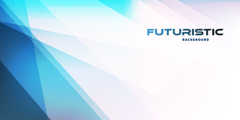 Wall Mural - a futuristic background with abstract geometric shapes in blue and white. clean lines and a dynamic 