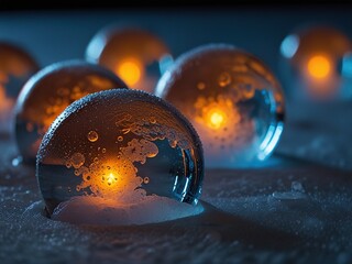 Wall Mural - christmas balls on a glass