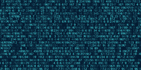 Abstract Blue Technology Background. Binary Computer Code. Programming / Coding / Hacker concept. Vector Background Illustration.